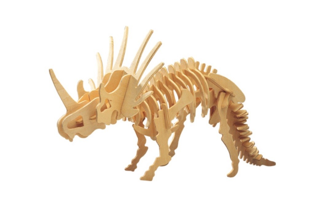 Wood Craft Ahşap Styracosaurus Maketi Neşeli Okul